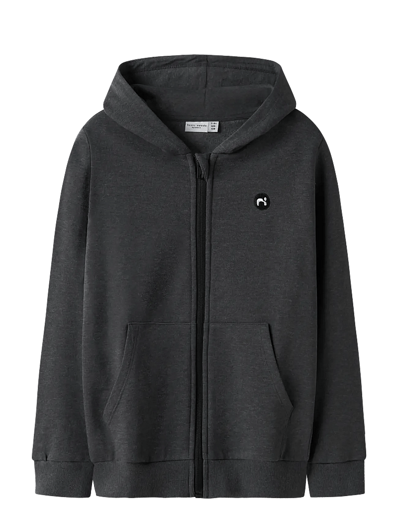name it - NKMVIMO LS SWEAT CARD BRU NOOS - kapuzenpullover - dark grey melange - 1