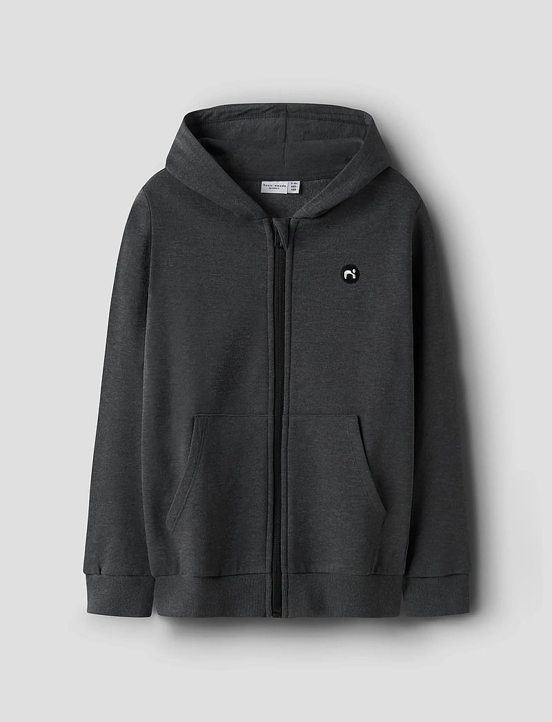 name it - NKMVIMO LS SWEAT CARD BRU NOOS - kapuzenpullover - dark grey melange - 0