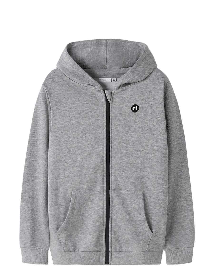 name it - NKMVIMO LS SWEAT CARD BRU NOOS - kapuzenpullover - grey melange - 3