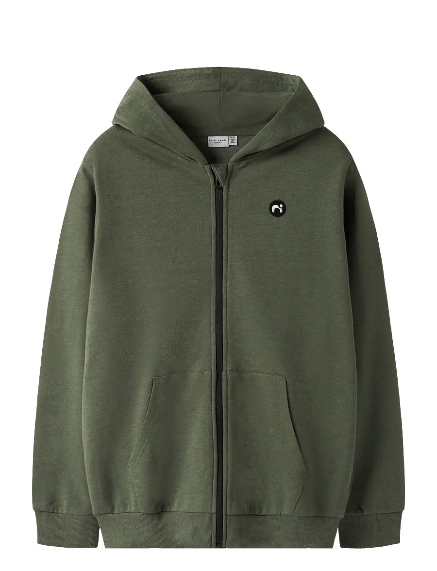 name it - NKMVIMO LS SWEAT CARD BRU NOOS - pulls à capuche - rifle green - 0