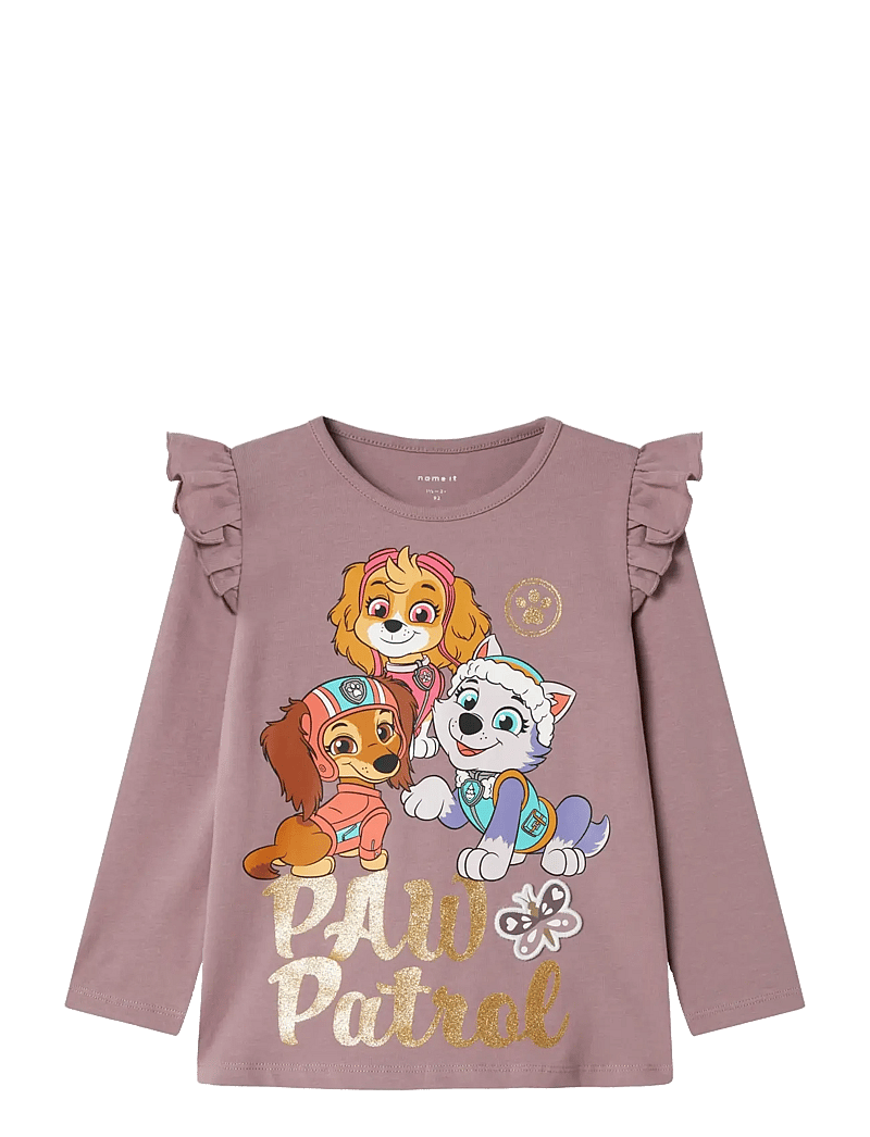 name it - NMFSABINE PAW LS TOP BOX CPLG - pikkade varrukatega t-särgid - toadstool - 1