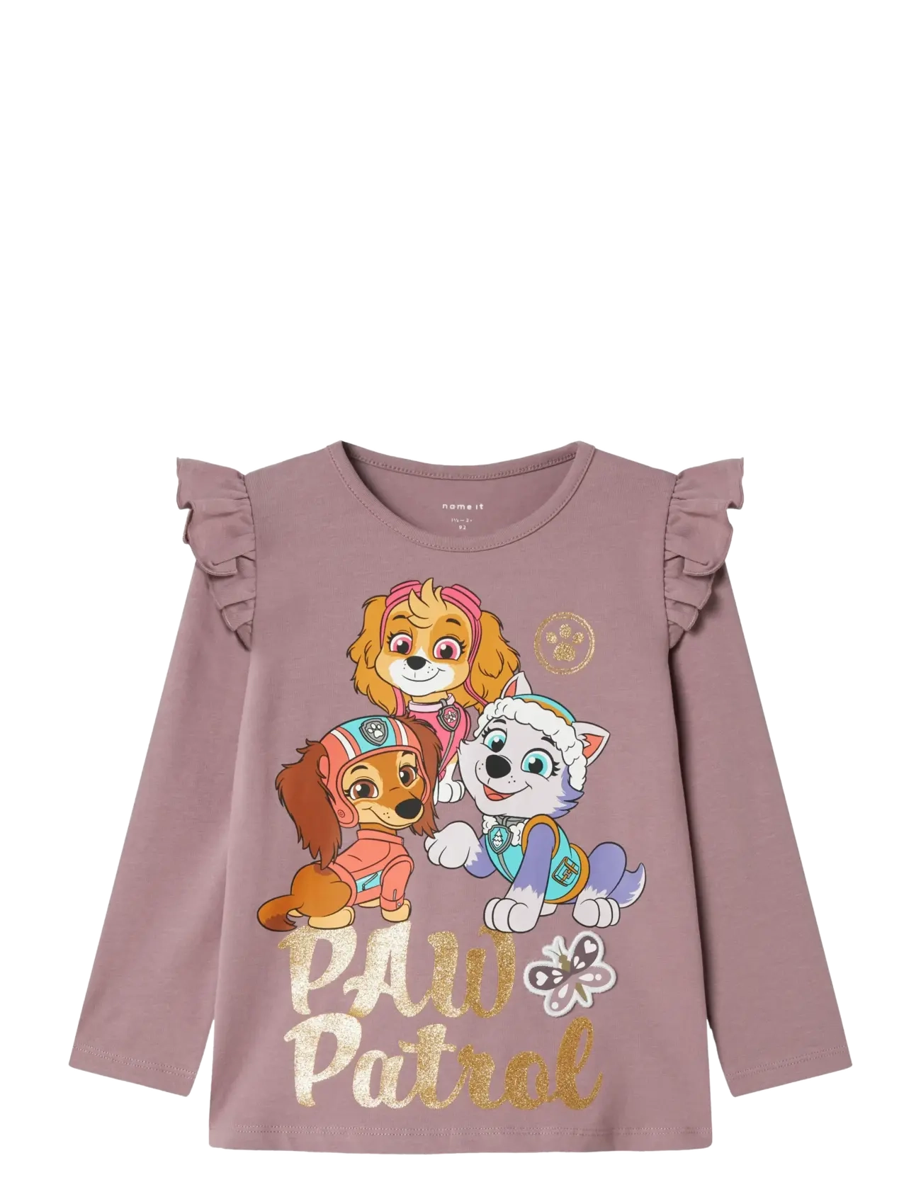 name it - NMFSABINE PAW LS TOP BOX CPLG - toppar & t-shirts - toadstool - 1