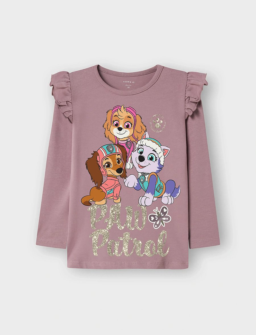name it - NMFSABINE PAW LS TOP BOX CPLG - toppar & t-shirts - toadstool - 0