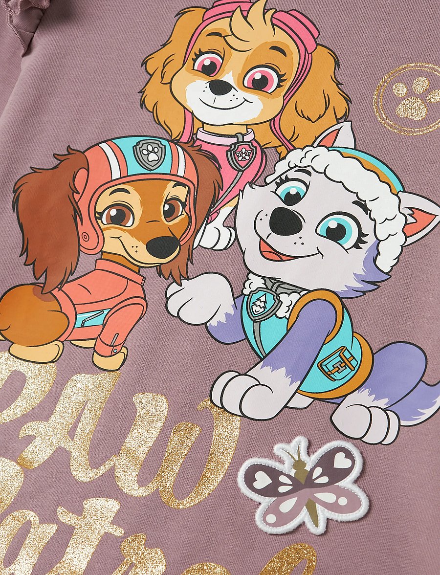 name it - NMFSABINE PAW LS TOP BOX CPLG - toppar & t-shirts - toadstool - 4