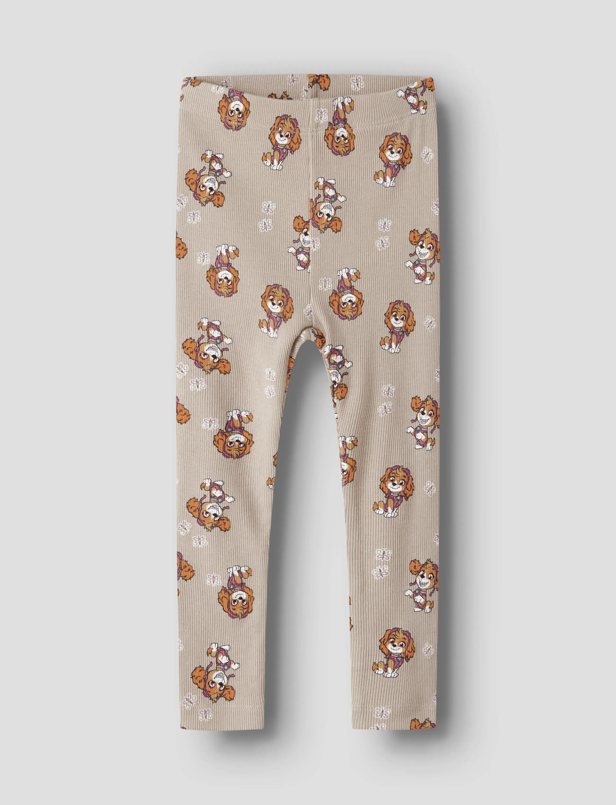 name it Nmfsanina Paw Legging Cplg, Børn, Paw Print Leggings, Beige, Str: 92