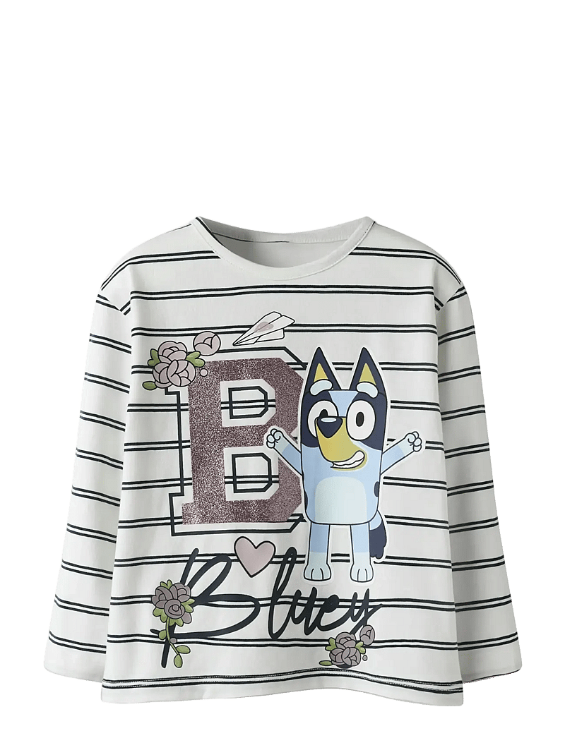 name it - NMFSISKA BLUEY LS NREG TOP BOX SKY - långärmade t-shirts - cloud dancer - 0