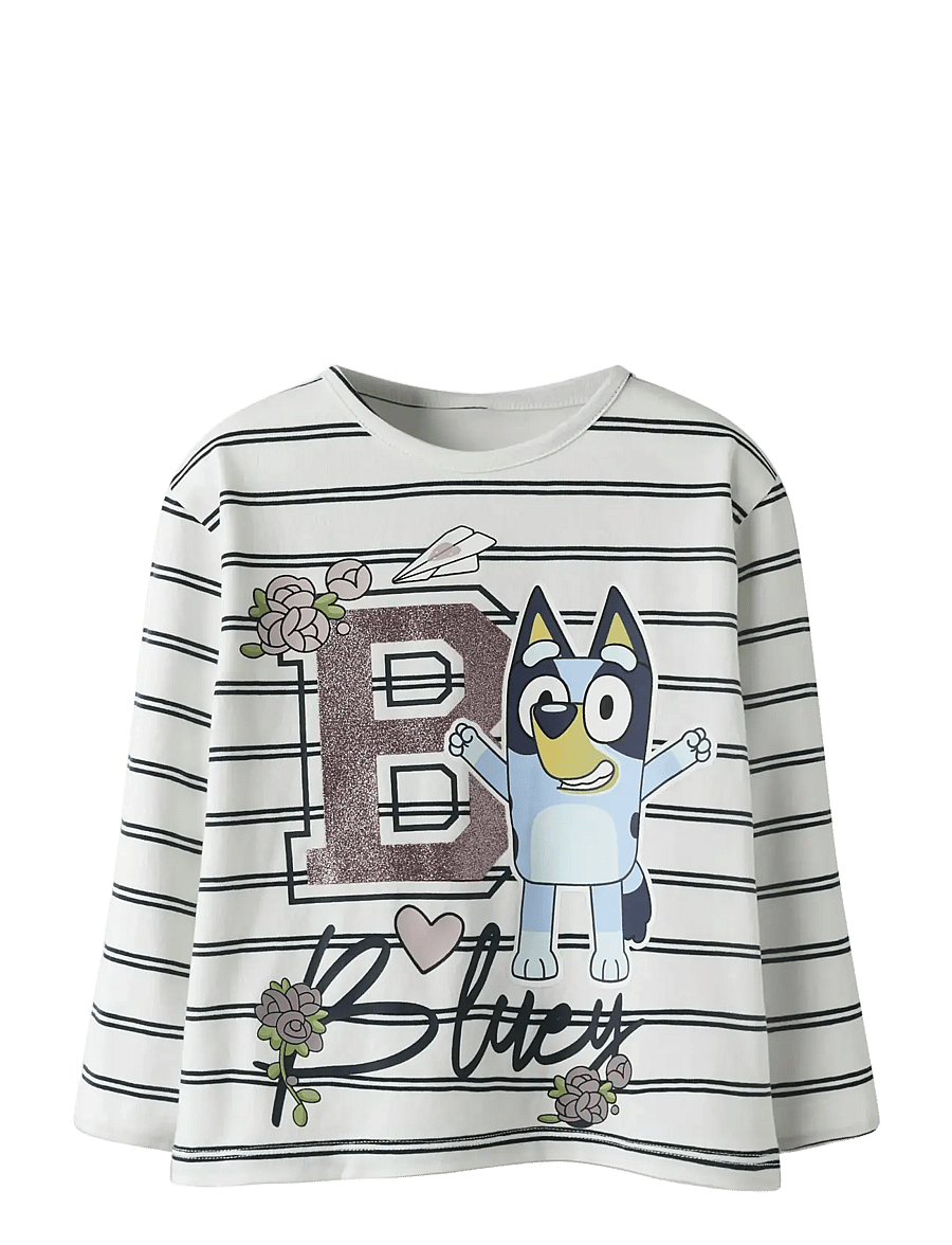 name it - NMFSISKA BLUEY LS NREG TOP BOX SKY - lange mouwen - cloud dancer - 1