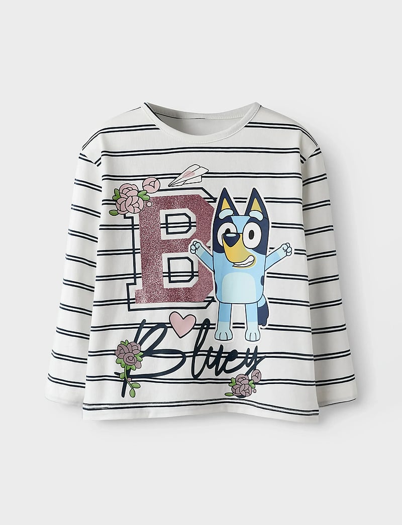 name it - NMFSISKA BLUEY LS NREG TOP BOX SKY - långärmade t-shirts - cloud dancer - 0