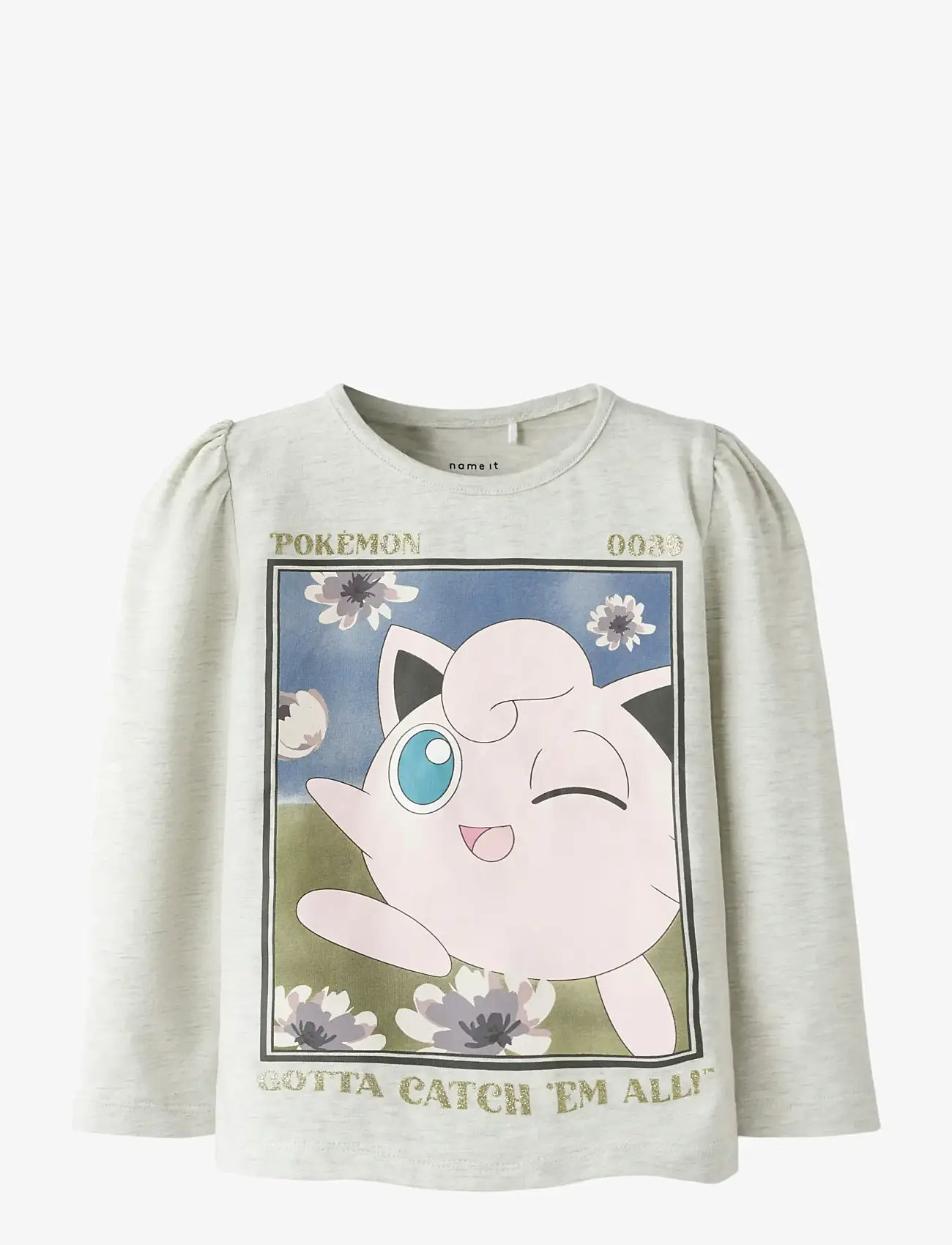 name it - NMFSORINA POKEMON LS TOP BOX SKY - langärmelig - peyote melange - 0