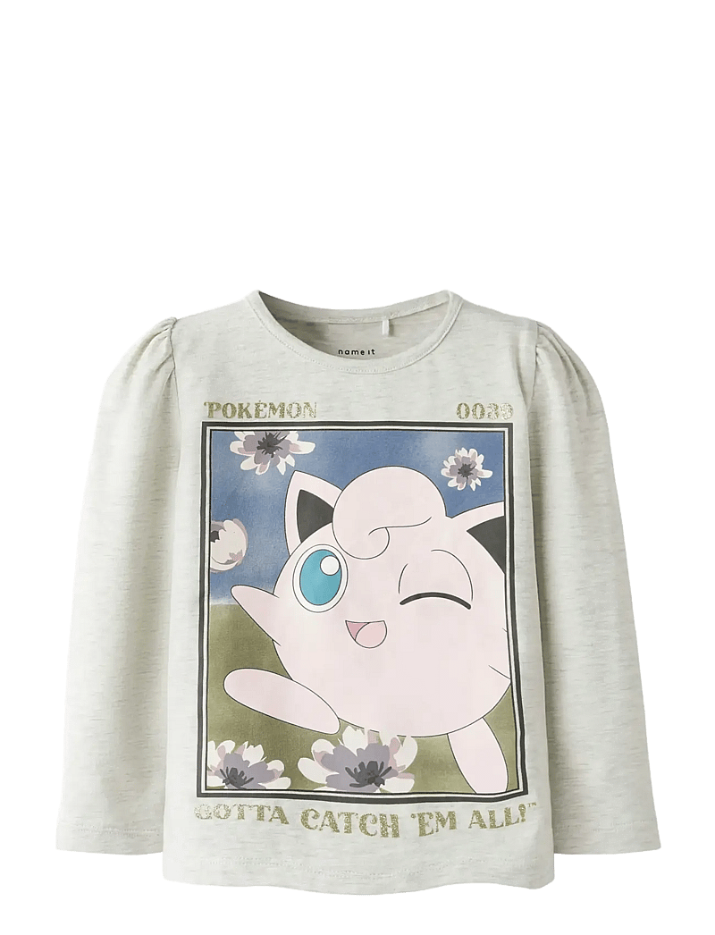 name it - NMFSORINA POKEMON LS TOP BOX SKY - langärmelig - peyote melange - 0