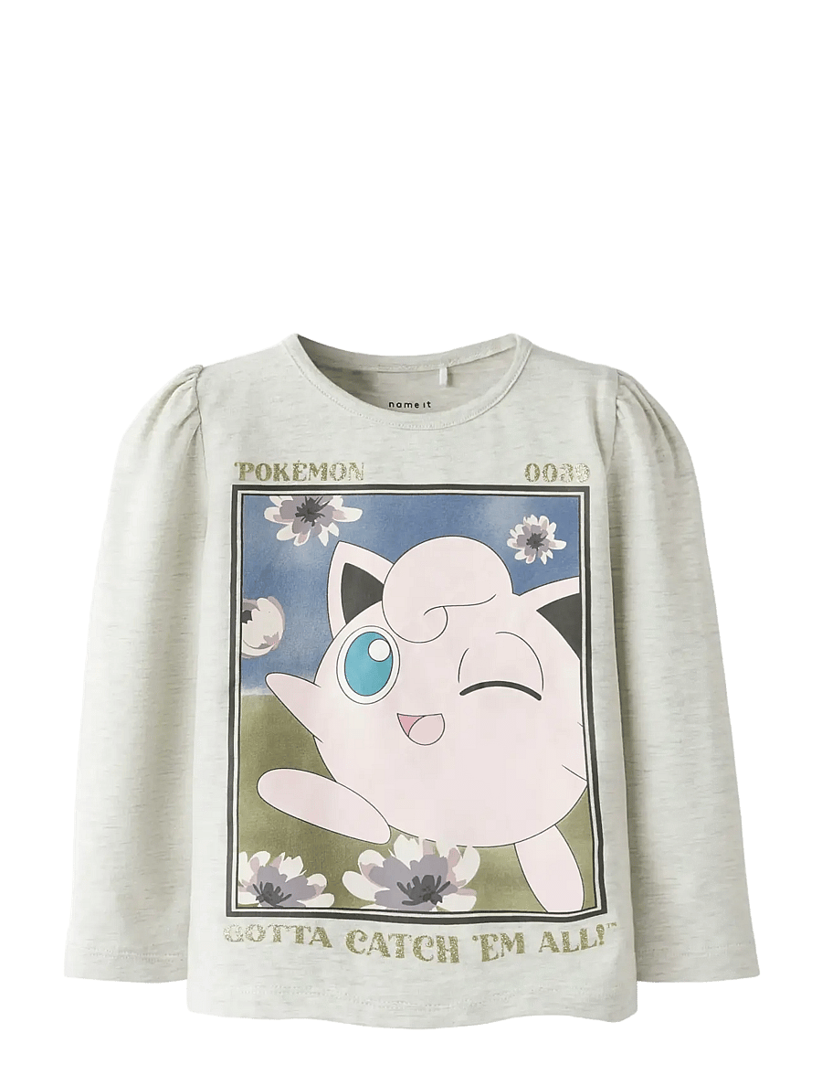 name it - NMFSORINA POKEMON LS TOP BOX SKY - langärmelig - peyote melange - 1