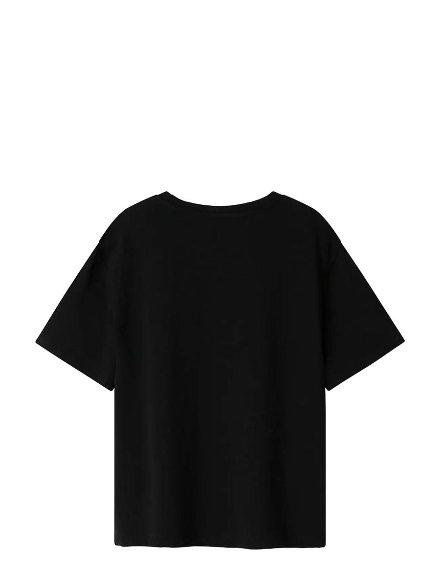 name it - NKFSURI DEFLEPPARD SS NREG TOP BOX UNV - t-shirts à manches courtes - black - 2