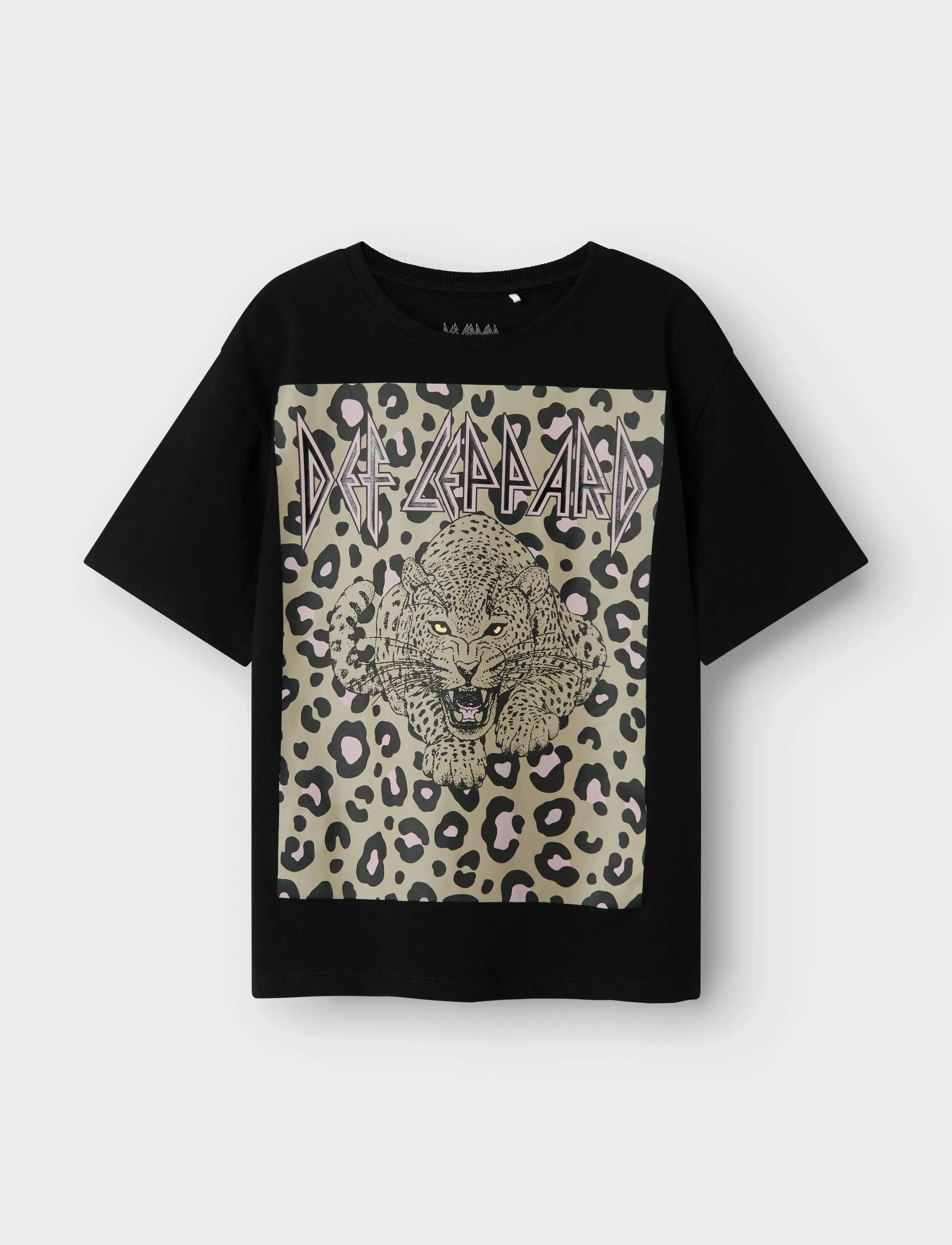 name it NKFSURI DEFLEPPARD SS NREG TOP BOX UNV - Oberteile & T-Shirts - BLACK / black