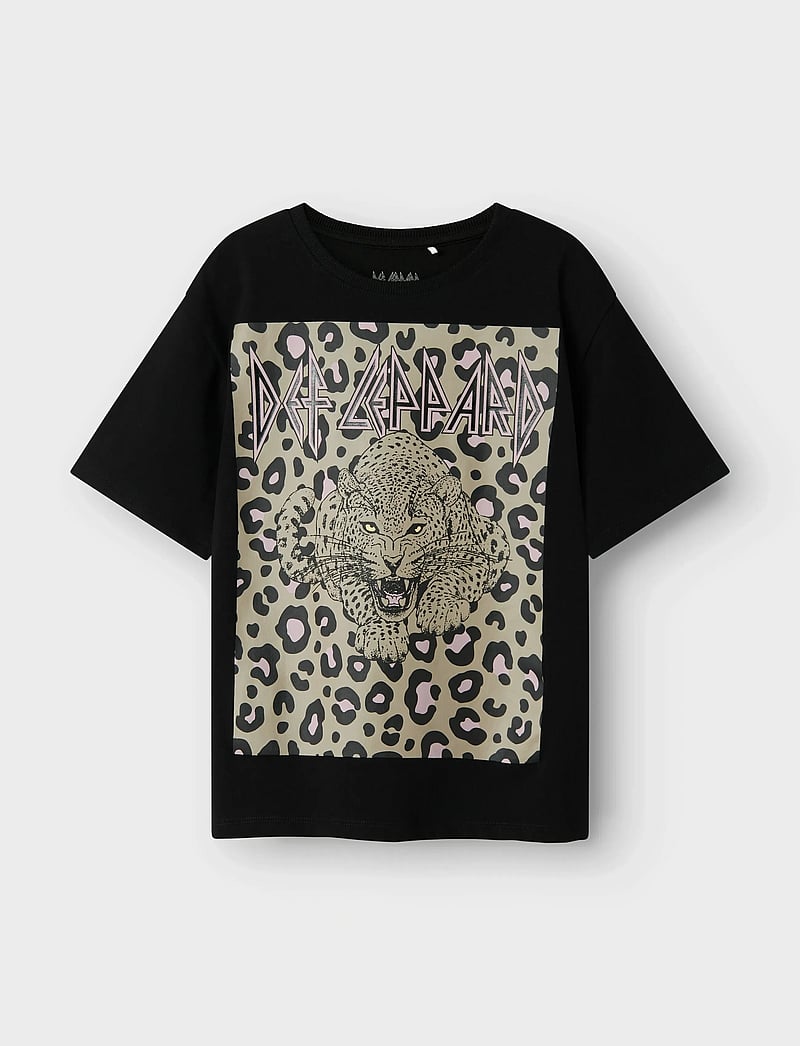 name it - NKFSURI DEFLEPPARD SS NREG TOP BOX UNV - kurzärmelige - black - 0