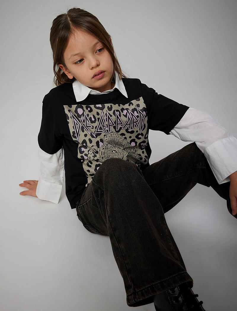 name it - NKFSURI DEFLEPPARD SS NREG TOP BOX UNV - kurzärmelige - black - 3