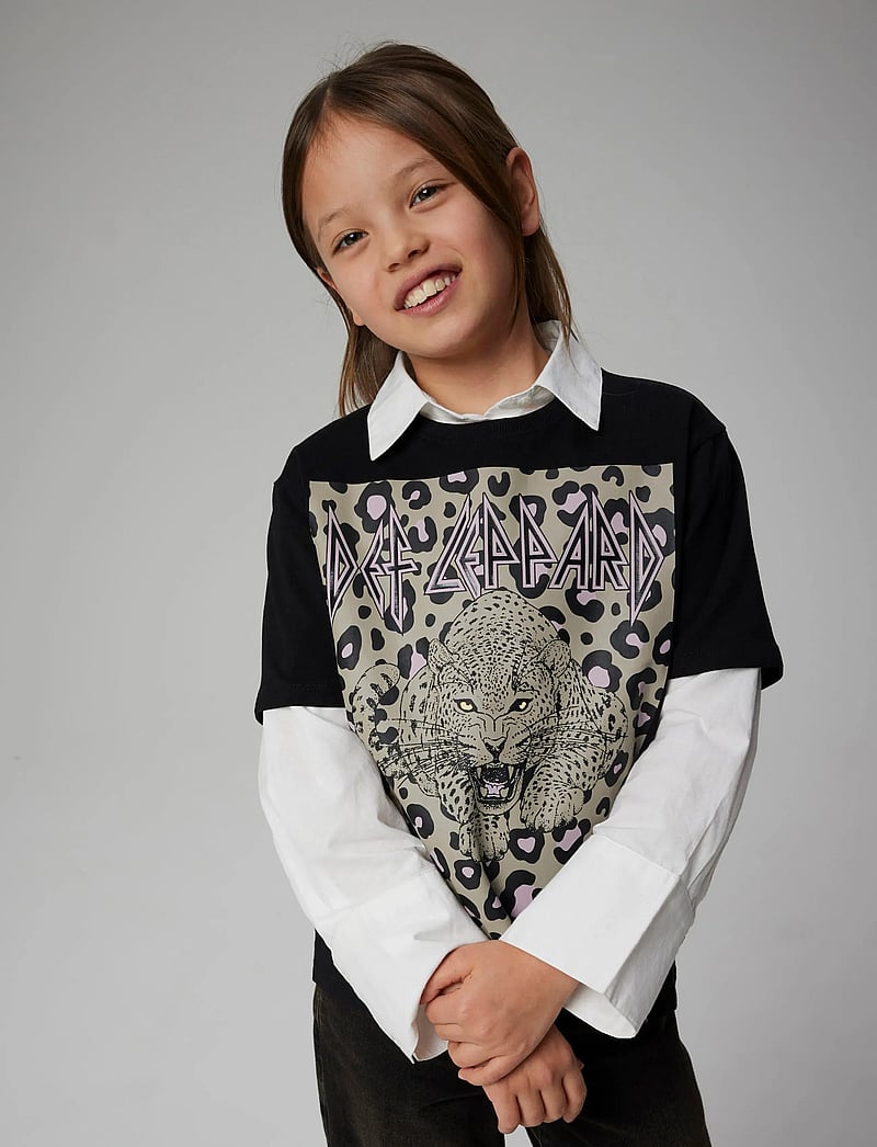 name it - NKFSURI DEFLEPPARD SS NREG TOP BOX UNV - kurzärmelige - black - 4