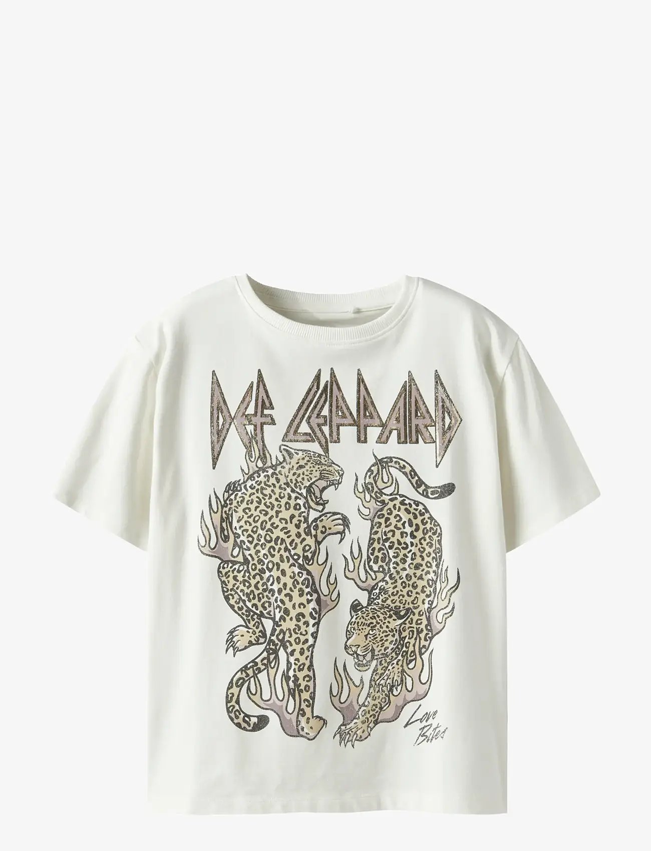 name it - NKFSURI DEFLEPPARD SS NREG TOP BOX UNV - kortärmade t-shirts - cloud dancer - 0