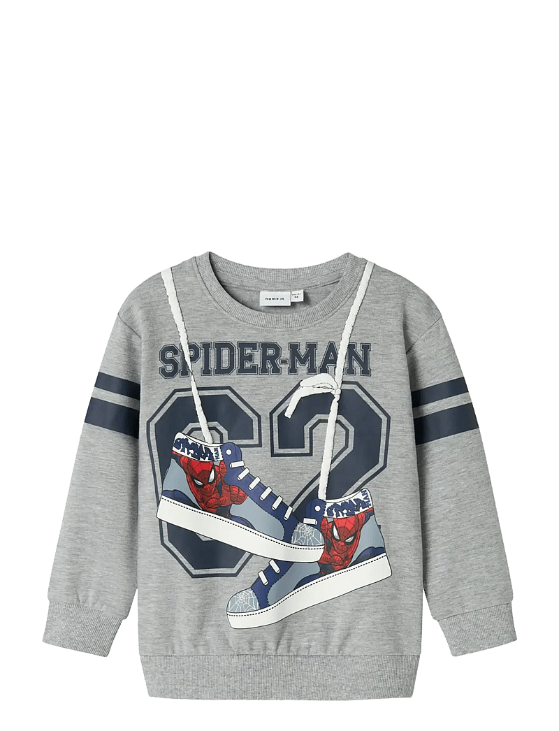 name it - NMMADAM SPIDER NREG SWEAT BRU MAR - sweatshirts - grey melange - 0