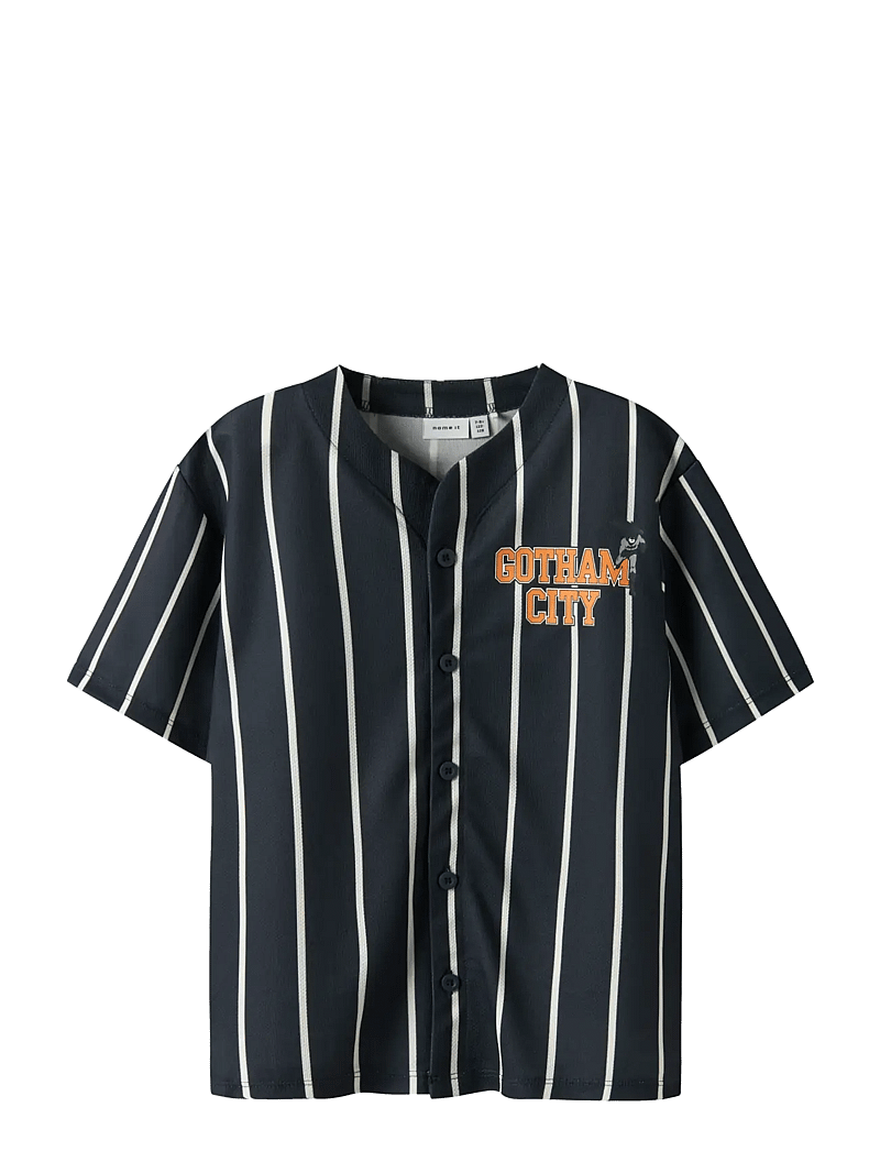 name it - NKMAKASH BATMAN SS NREG POLY SHIRT WAB - kurzärmelige - navy blazer - 1