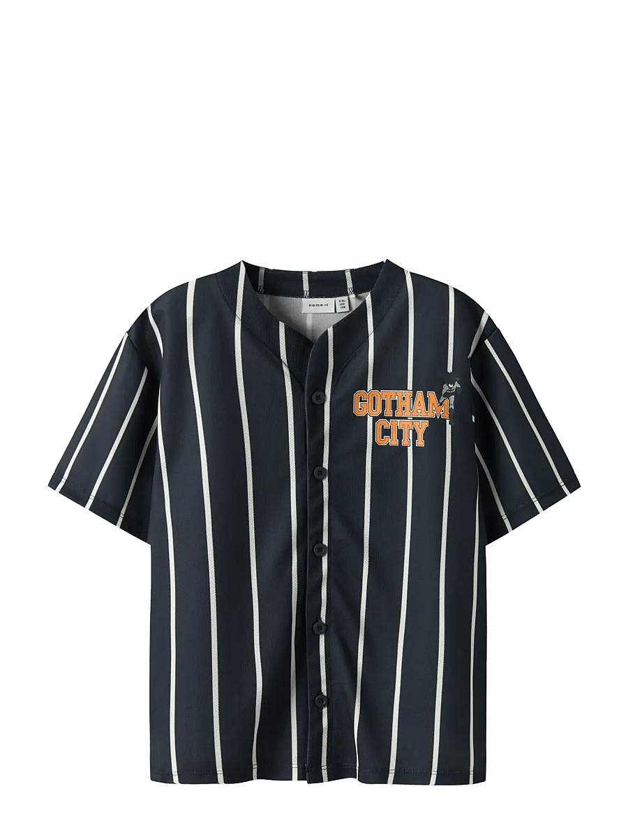 name it - NKMAKASH BATMAN SS NREG POLY SHIRT WAB - kurzärmelige - navy blazer - 1