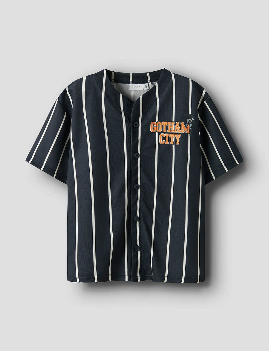 name it - NKMAKASH BATMAN SS NREG POLY SHIRT WAB - kurzärmelige - navy blazer - 0
