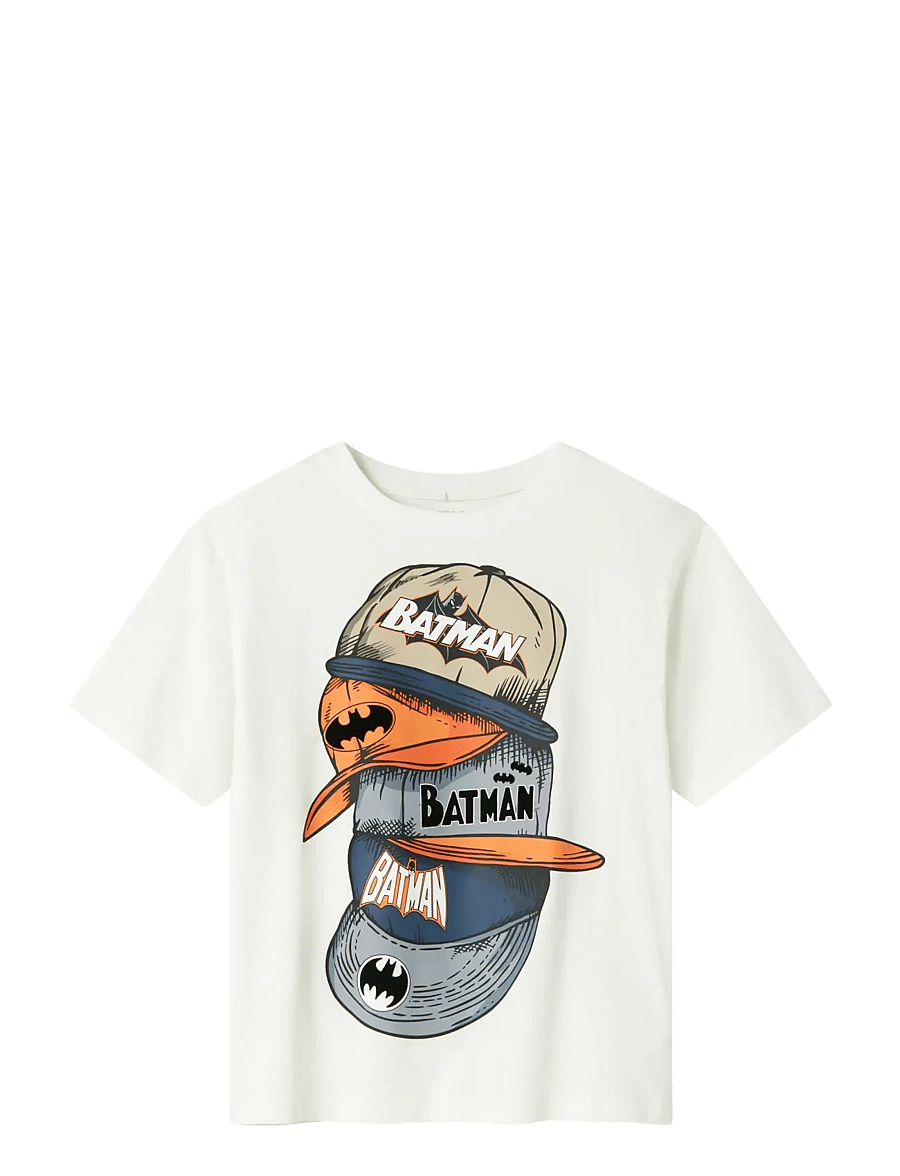 name it - NKMADD BATMAN SS NREG TOP WAB - kortærmede t-shirts - cloud dancer - 0