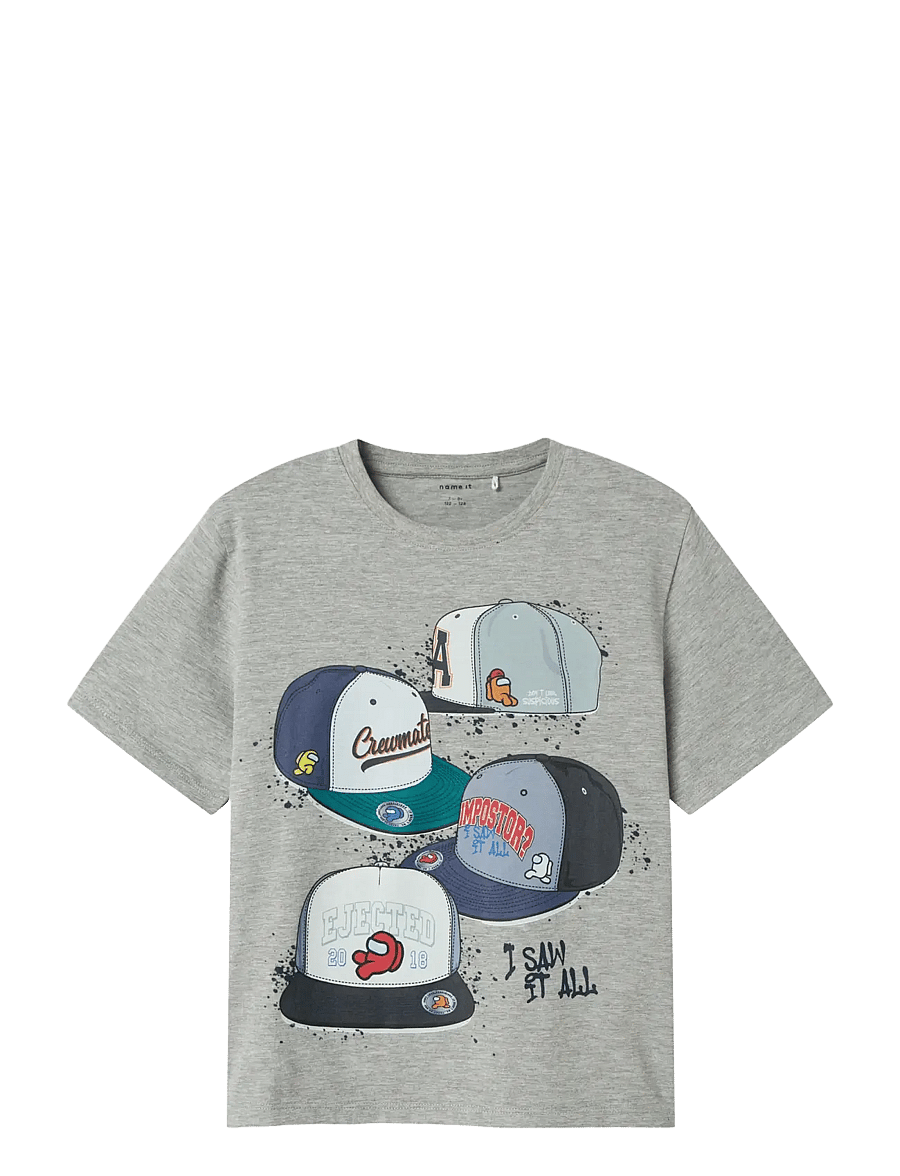 name it - NKMALBI AMONGUS SS NREG TOP SKY - grey melange - 0