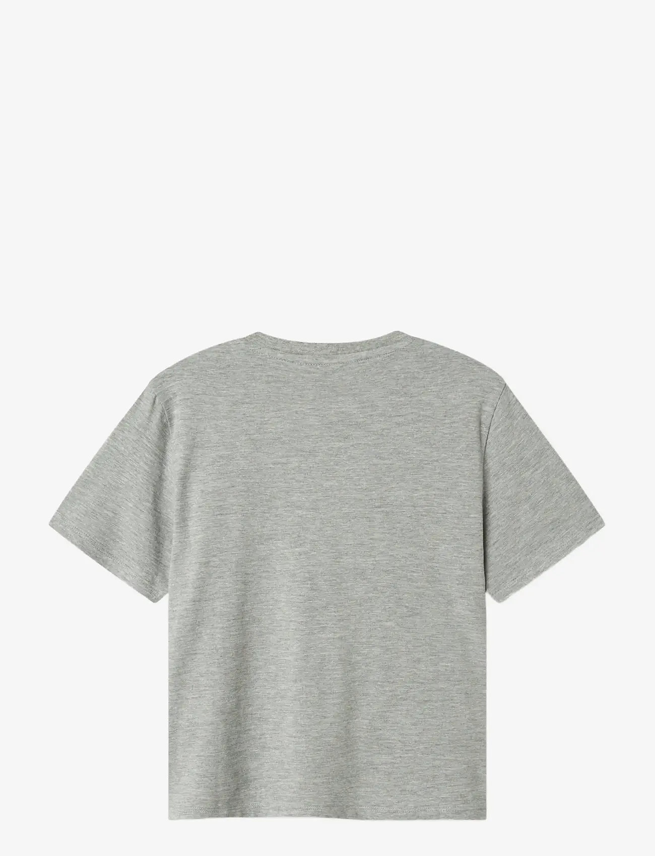 name it - NKMALBI AMONGUS SS NREG TOP SKY - short-sleeved t-shirts - grey melange - 1