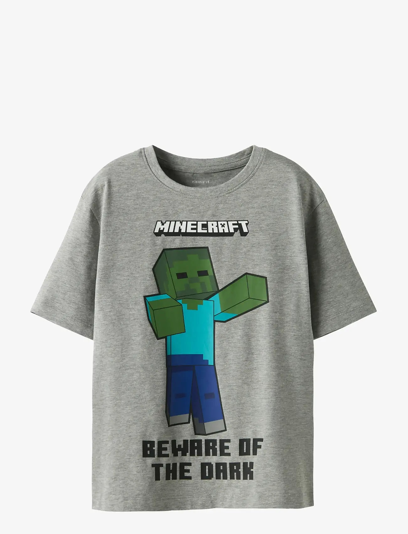 name it - NKMSUMBA MINECRAFT SS NREG TOP BOX BFU - kurzärmelige - grey melange - 0