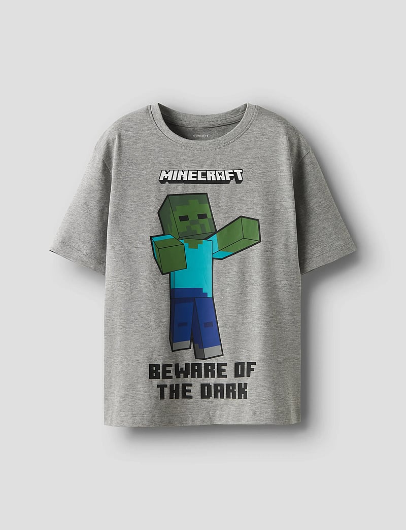 name it - NKMSUMBA MINECRAFT SS NREG TOP BOX BFU - grey melange - 0