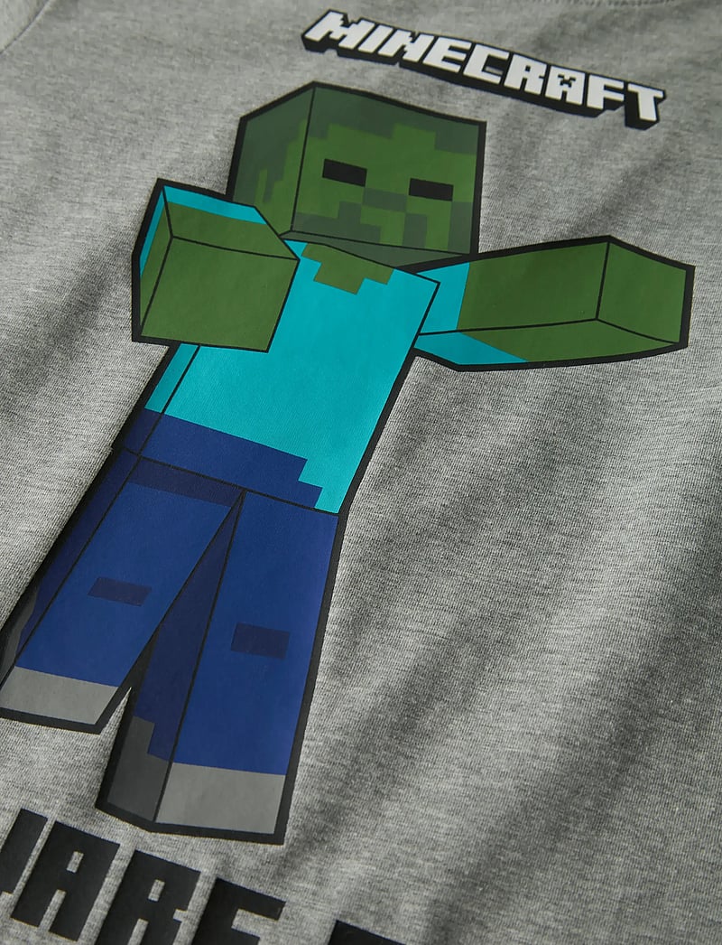 name it - NKMSUMBA MINECRAFT SS NREG TOP BOX BFU - kurzärmelige - grey melange - 2