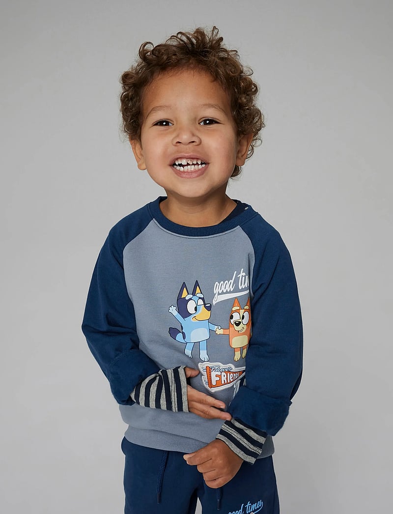 name it - NMMSILAS BLUEY NREG SWEAT BRU SKY - džemperiai - tradewinds - 0