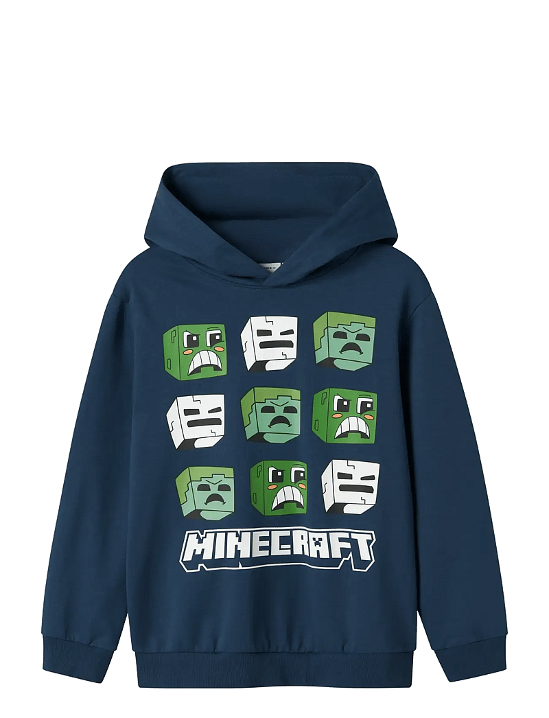 name it - NKMSAAG MINECRAFT NREG SWEAT WH BRU BFU - kapuutsiga dressipluusid - insignia blue - 0