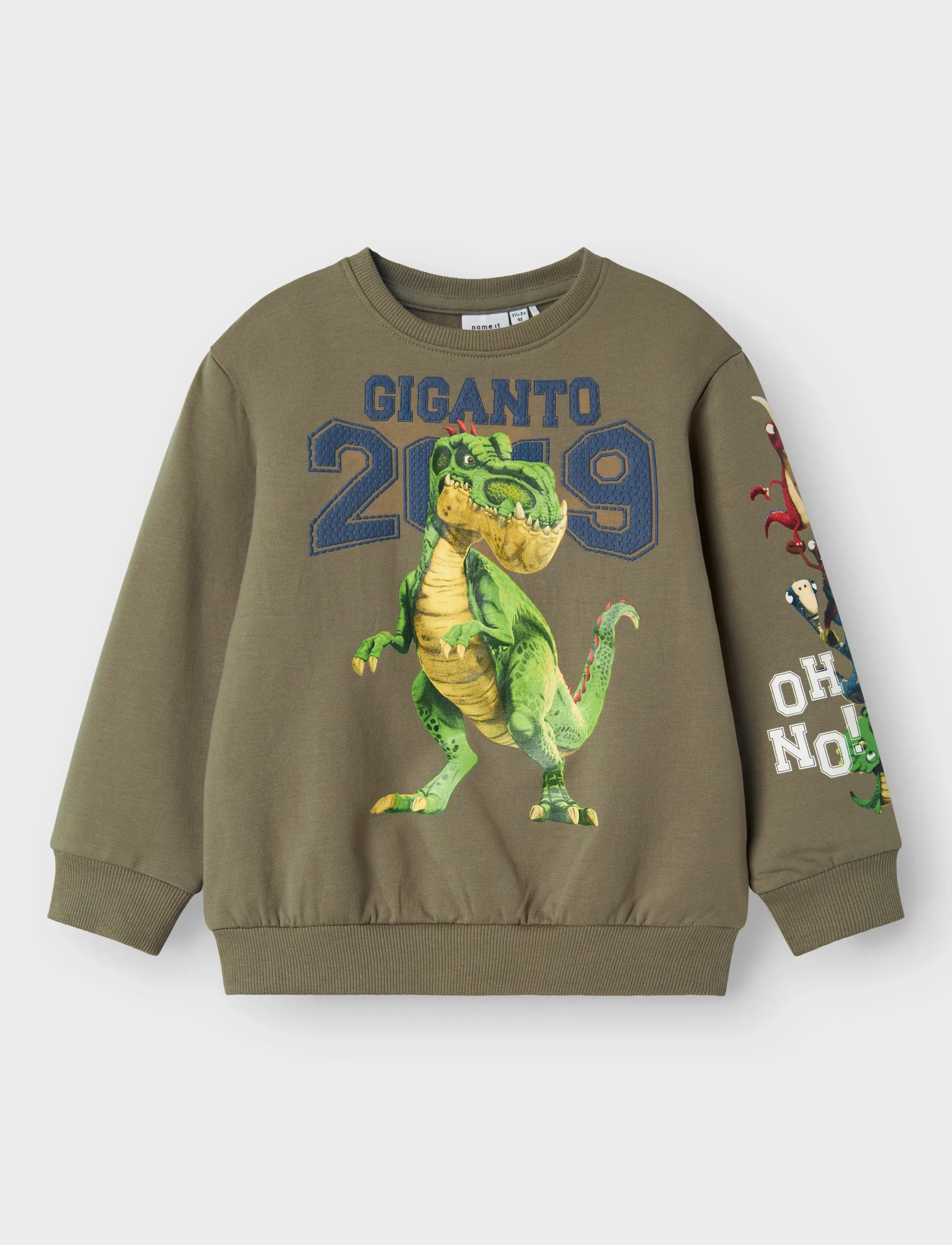 name it NMMSTEPH GIGANTO NREG SWEAT BRU VDE - Sweatshirts - MERMAID / khaki/green