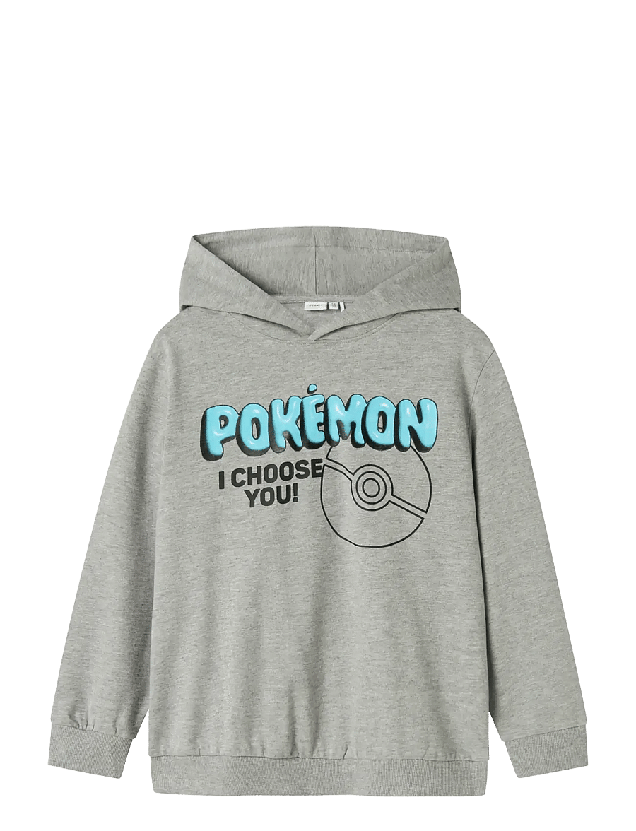 name it - NKMSTREK POKEMON NREG SWE WH BRU BOX SKY - hættetrøjer - grey melange - 1