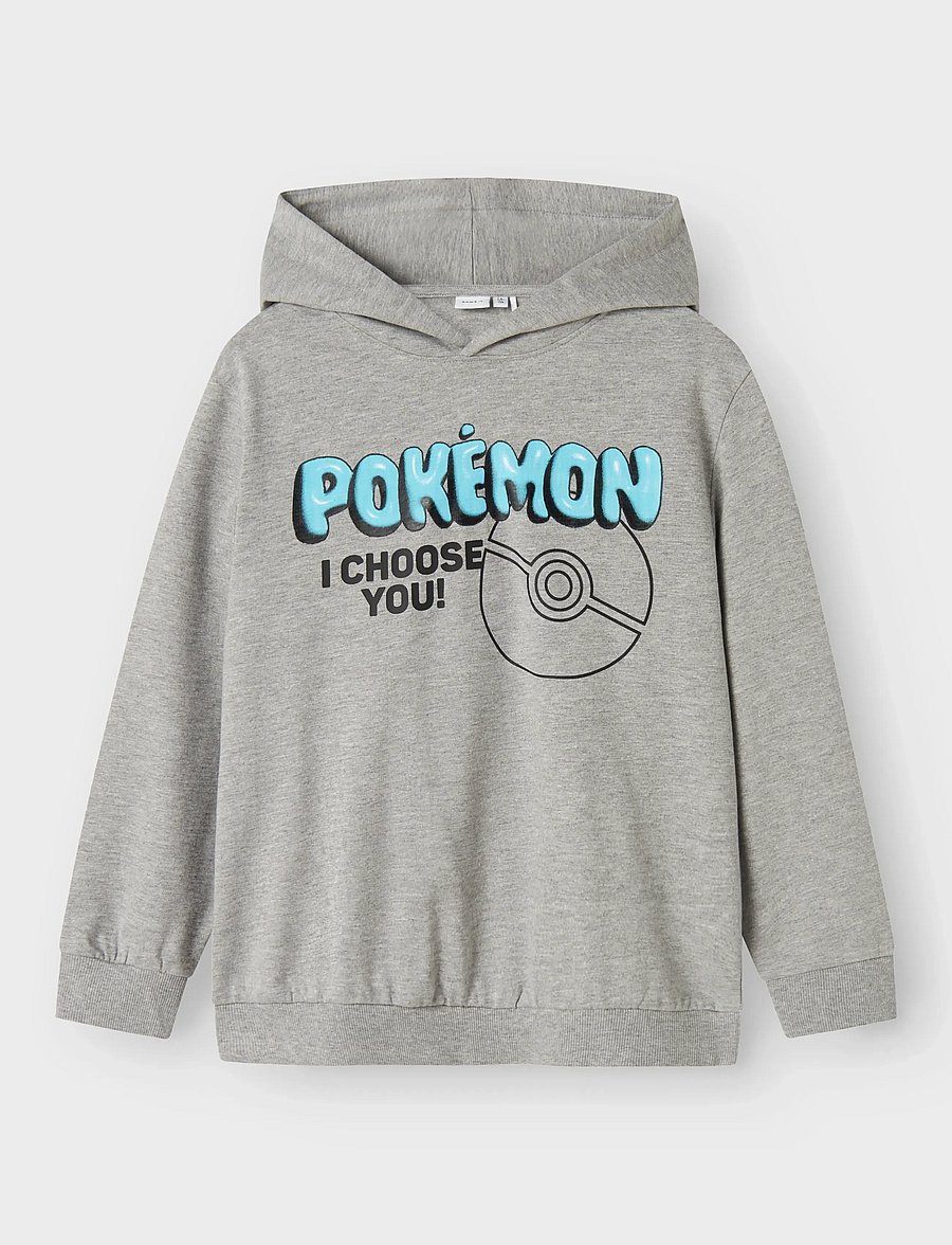name it - NKMSTREK POKEMON NREG SWE WH BRU BOX SKY - hættetrøjer - grey melange - 0