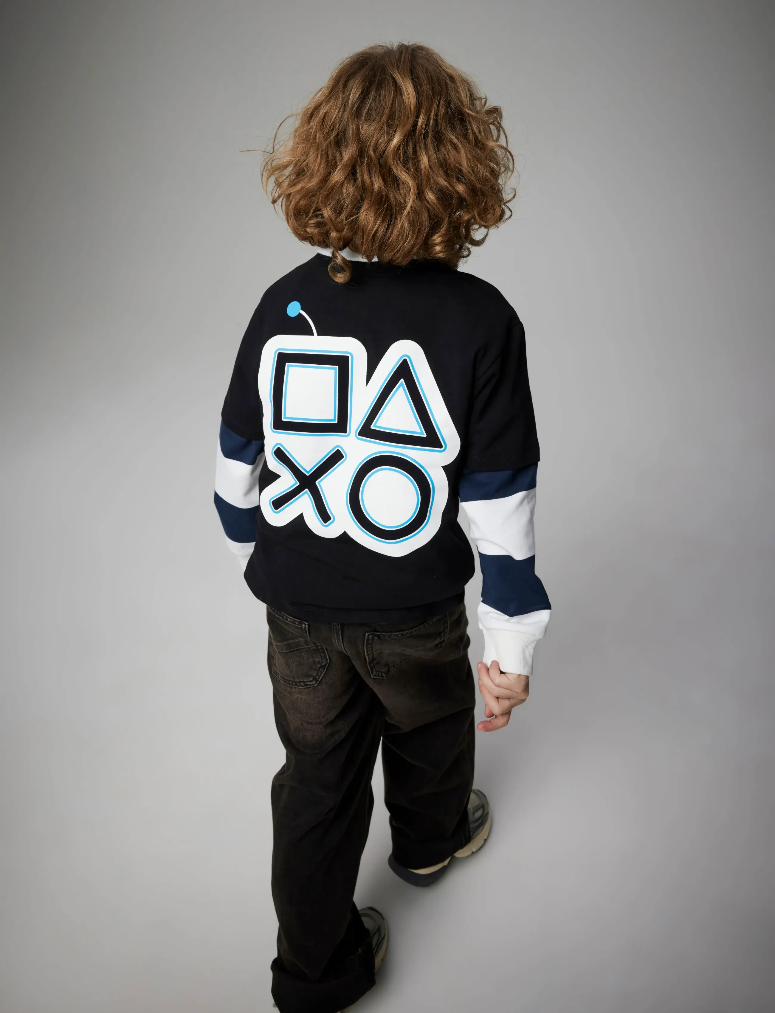 name it - NKMSTEVE PLAYSTATION SS NREG TOP BOX BFU - kortærmede t-shirts - black - 3