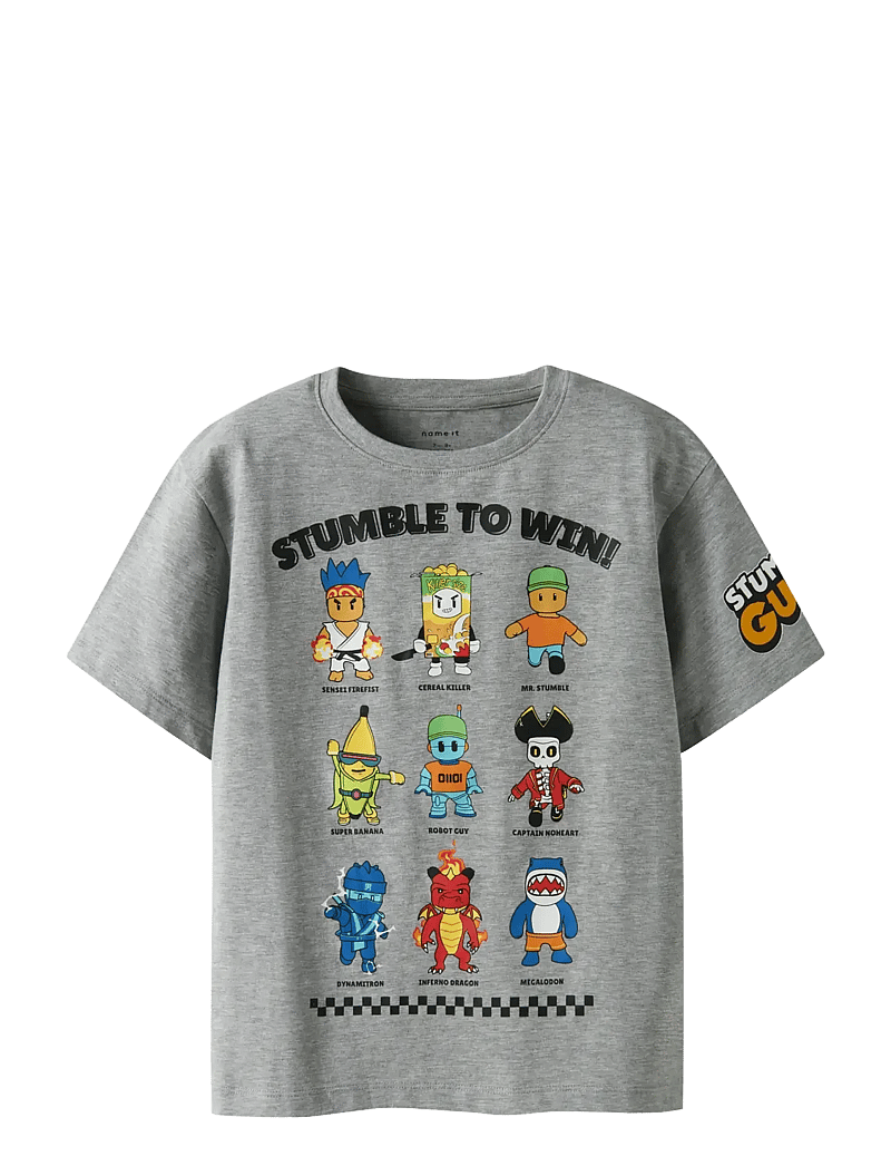 name it - NKMSTUFF STUMBELG SS NREG TOP BOX SKY - lühikeste varrukatega t-särgid - grey melange - 0