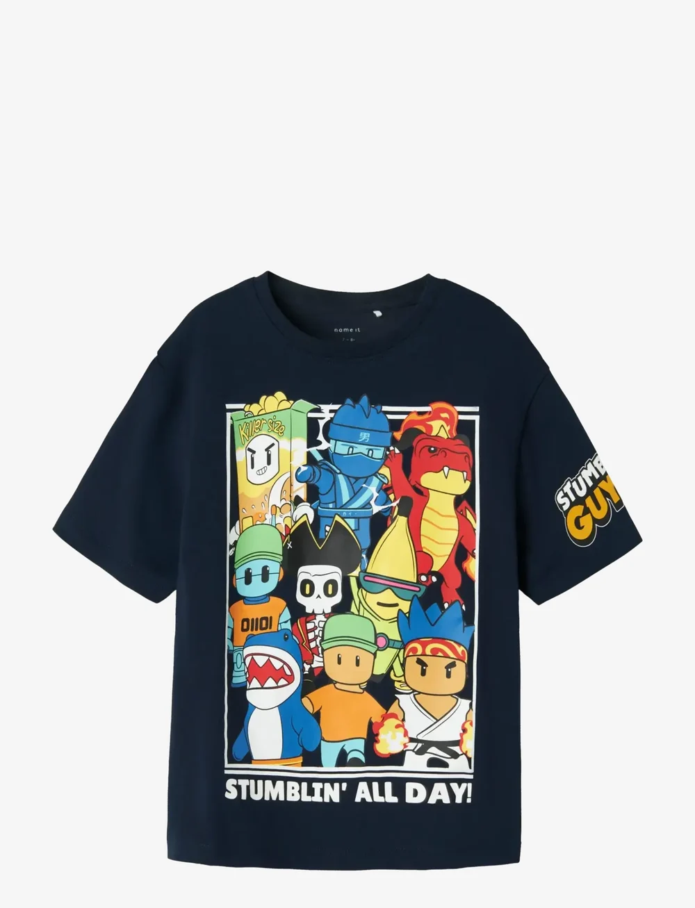 name it - NKMSTUFF STUMBELG SS NREG TOP BOX SKY - kortärmade t-shirts - navy blazer - 1