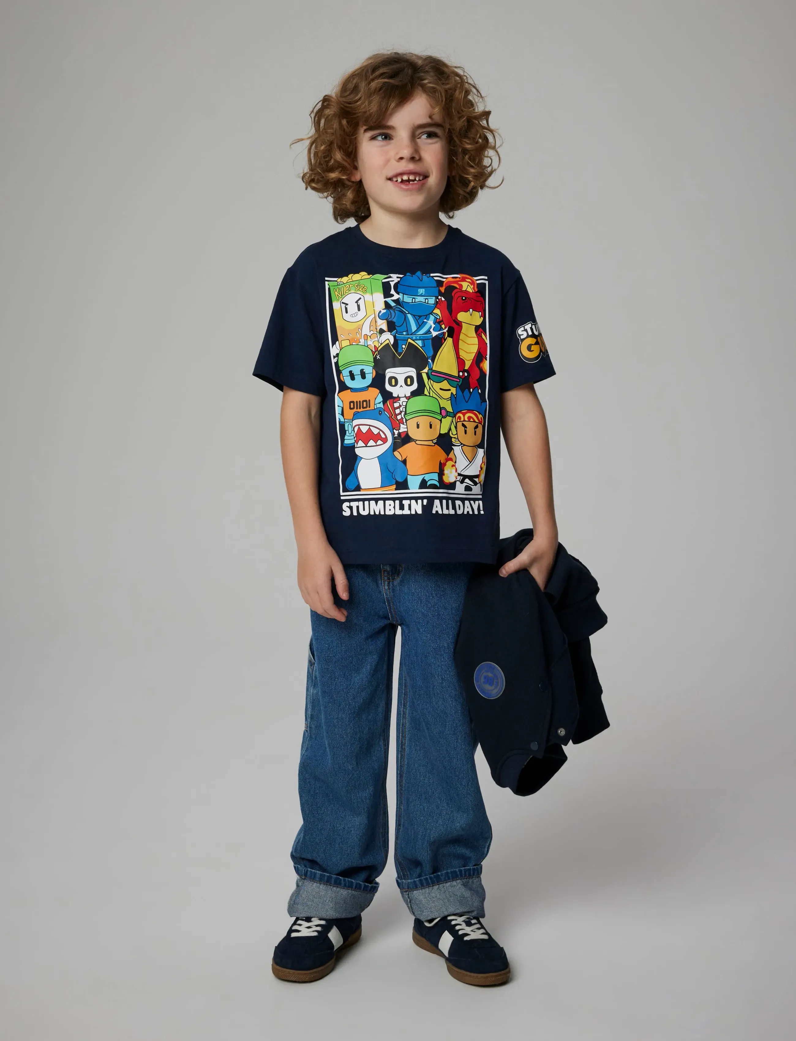 name it NKMSTUFF STUMBELG SS NREG TOP BOX SKY - Toppar & T-shirts - NAVY BLAZER / navy