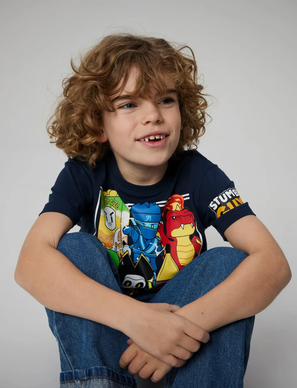 name it - NKMSTUFF STUMBELG SS NREG TOP BOX SKY - kortärmade t-shirts - navy blazer - 3