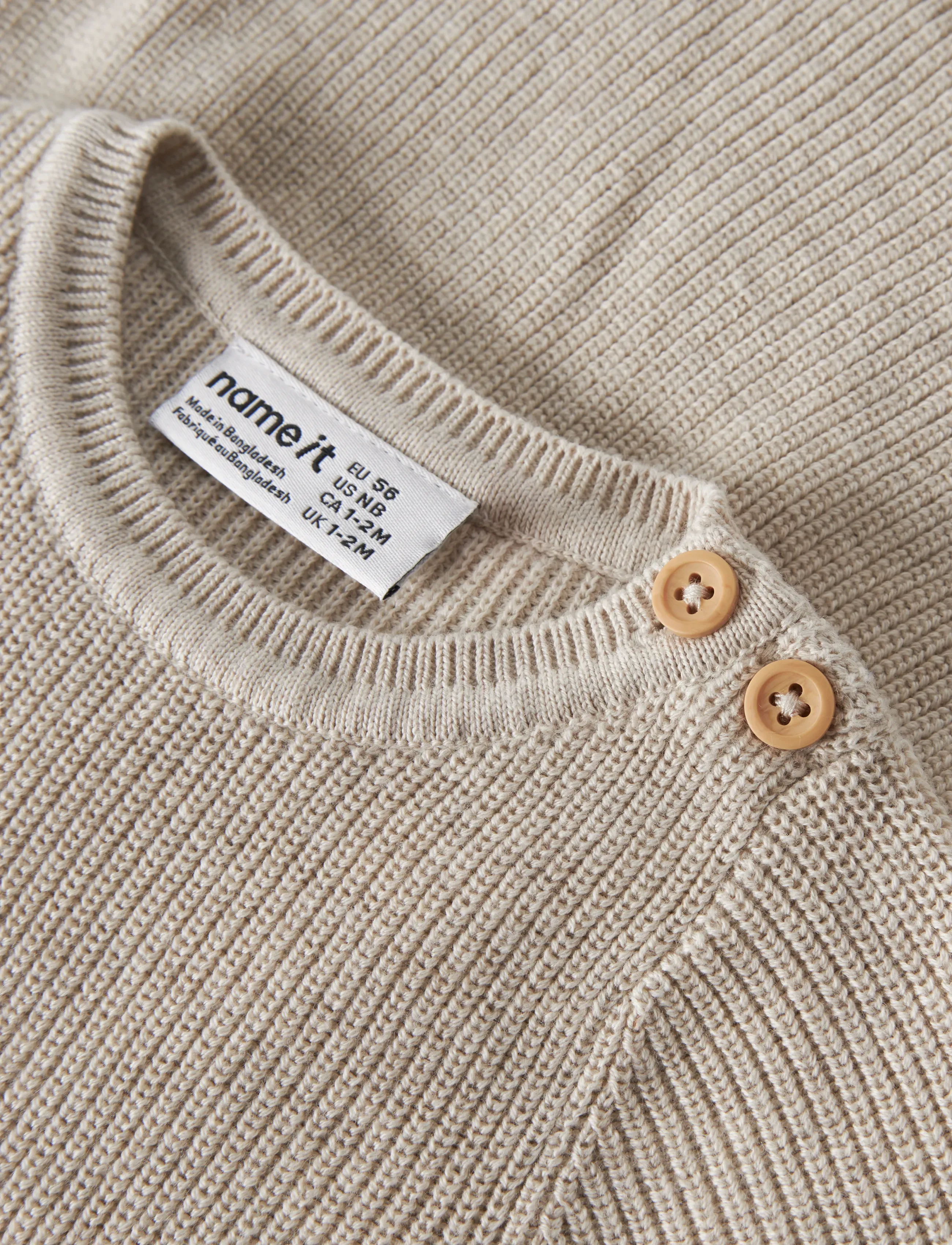 name it - NBFOLIVINA LS KNIT DRESS - langærmede babykjoler - peyote melange - 4