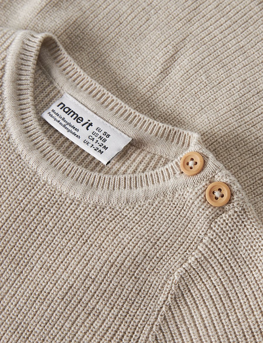 name it - NBFOLIVINA LS KNIT DRESS - langærmede babykjoler - peyote melange - 4