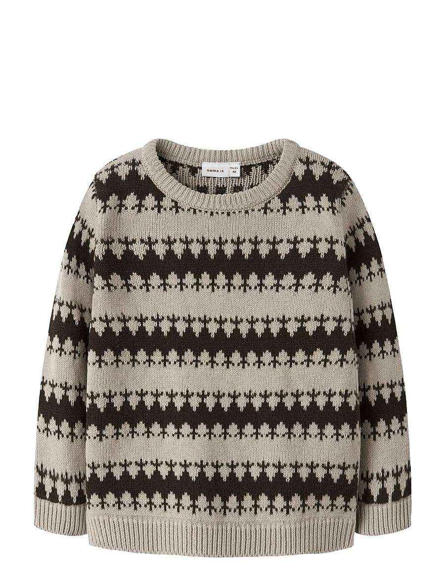 name it - NMMOSCAR LS KNIT - swetry - island fossil - 1