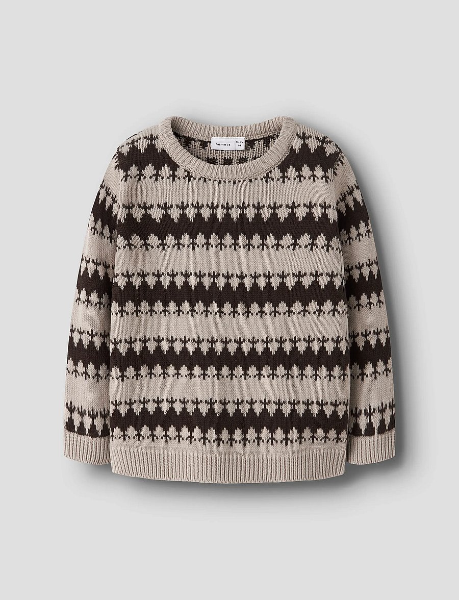 name it - NMMOSCAR LS KNIT - swetry - island fossil - 0