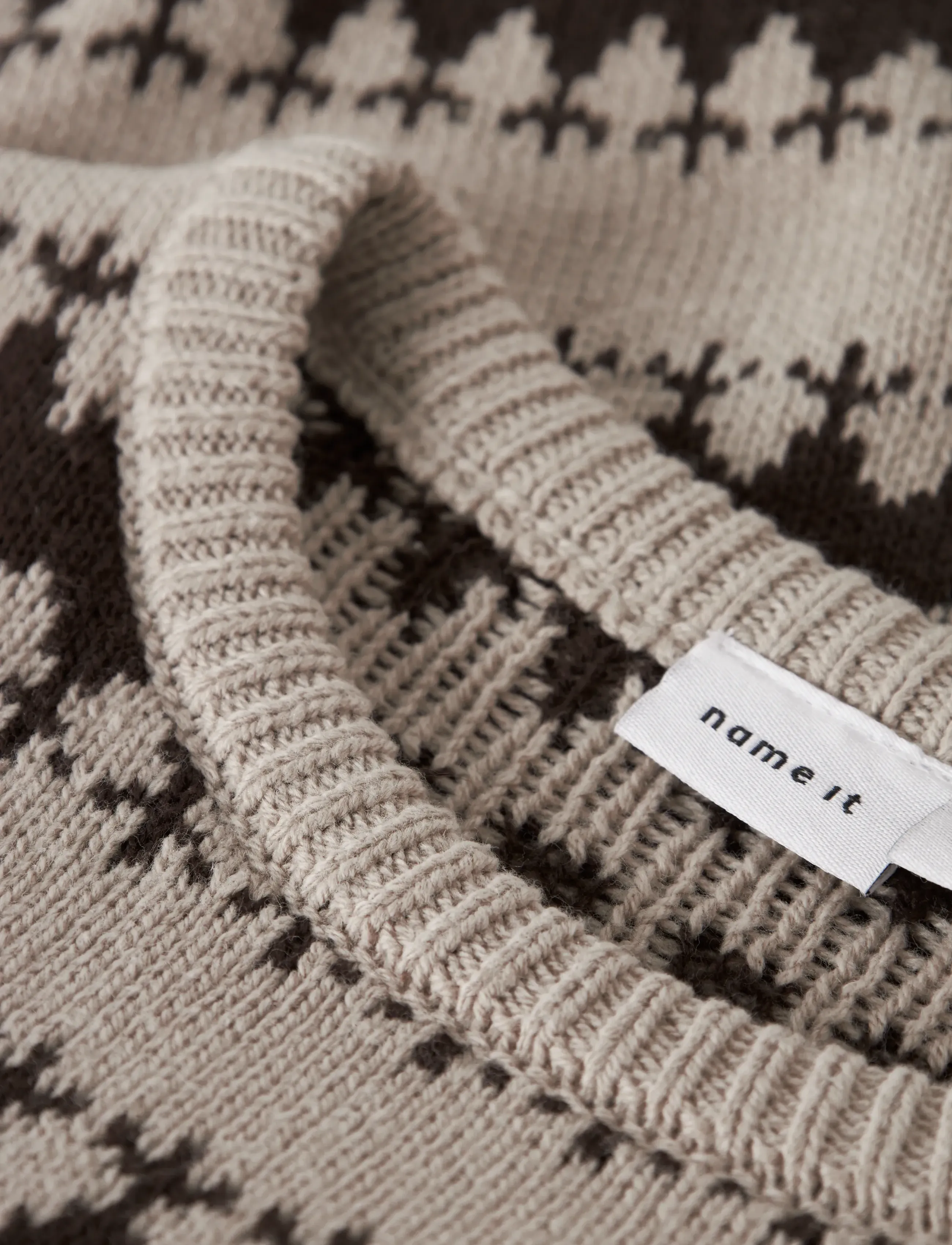 name it - NMMOSCAR LS KNIT - swetry - island fossil - 3