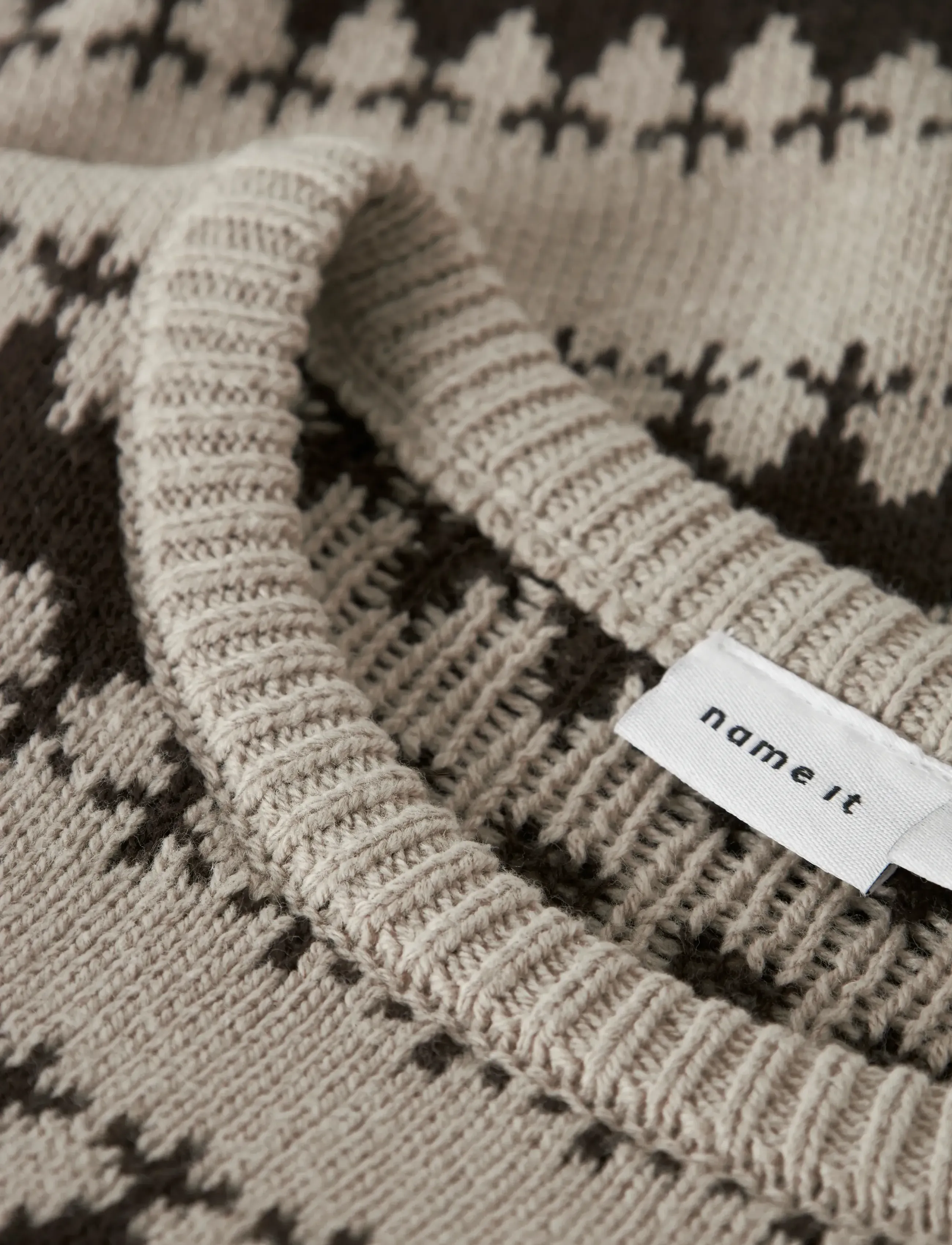 name it - NMMOSCAR LS KNIT - swetry - island fossil - 4