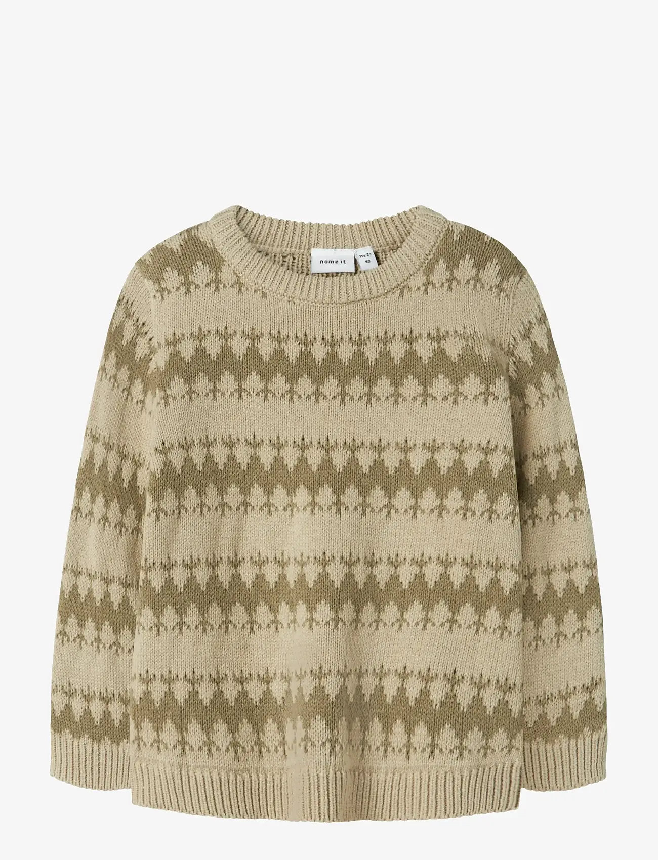 name it - NMMOSCAR LS KNIT - jumpers - island fossil - 1