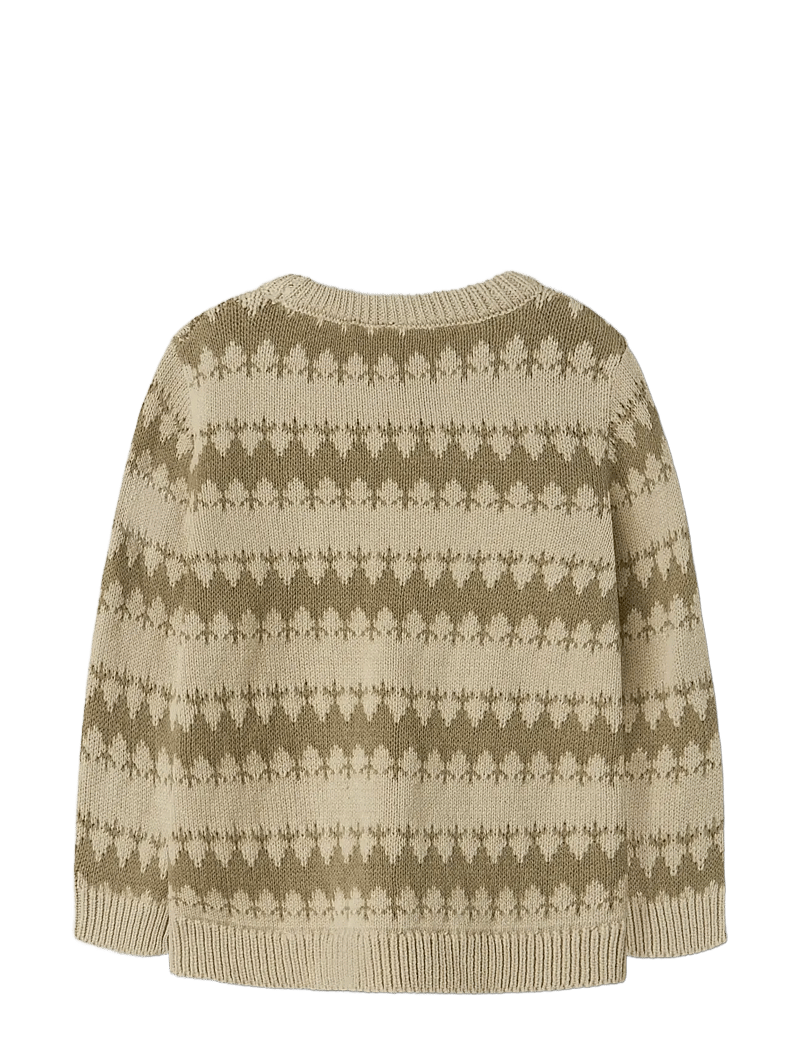 name it - NMMOSCAR LS KNIT - trøjer - island fossil - 2