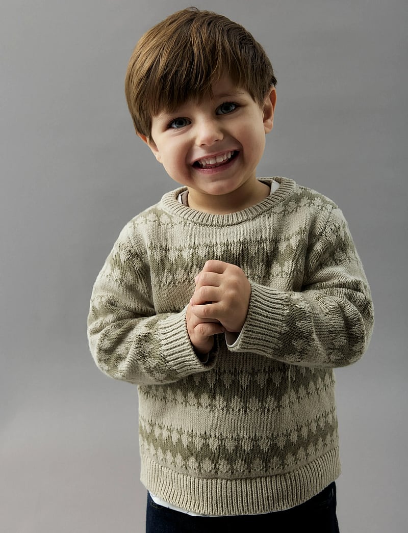 name it - NMMOSCAR LS KNIT - trøjer - island fossil - 0